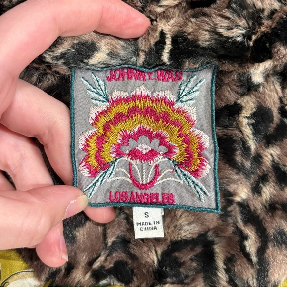 Johnny Was | Brown Leopard Animal Print Faux Fur Open Front Coat - Picture 8 of 9